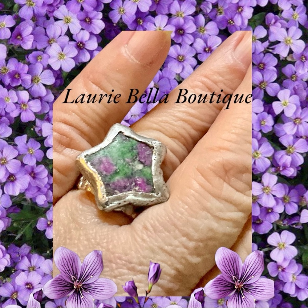 Ruby In Zoisite Star Ring - image 1